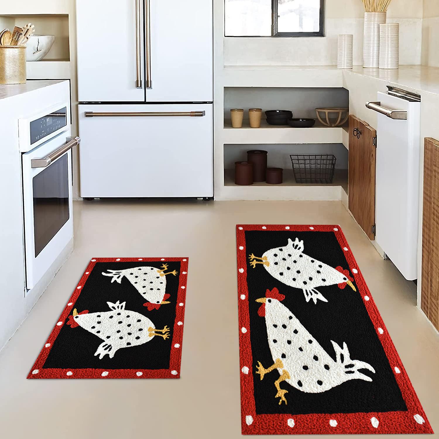 

Retro American Kitchen Floor Mat, Water Absorption, Oil Absorption And Dirt-Resistant Set, Foot Mat, Household Door Mat 40*60+40*120cm