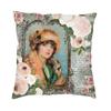 Victorian Angel Square Pillow Cover Home Decorative Vintage Angel Cushion Cover Throw Pillow For Sofa Double-Sided Printing