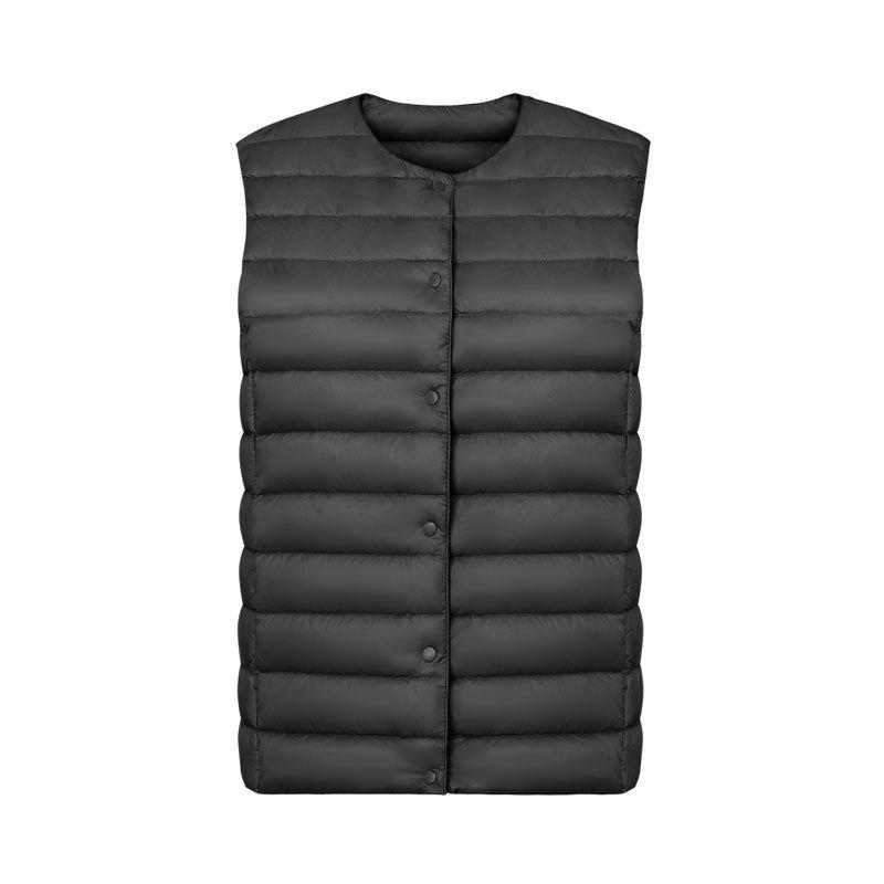 2024 Women's 90 Velvet Women's Crew Neck V-Neck Lightweight Garden Ribbon Liner Down Jacket Vest Vest Large Size