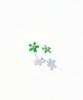 Bonbeau Shining Color Flower Pin Earrings Silver 925 Silver Post Color Cubic Flower Earrings