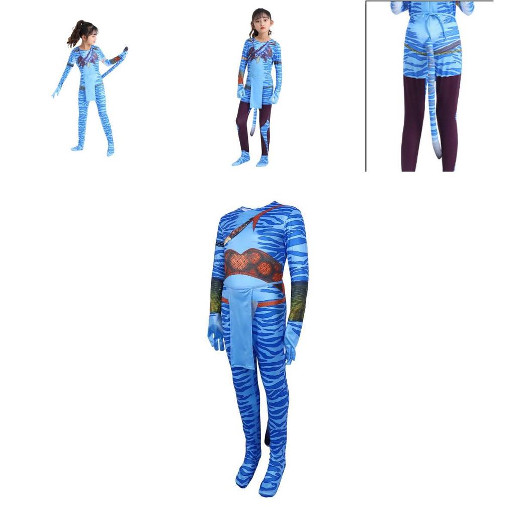 Avatar 2 Halloween Cosplay Bodysuit For Adults And Kids In Soft Milk Silk Fabric
