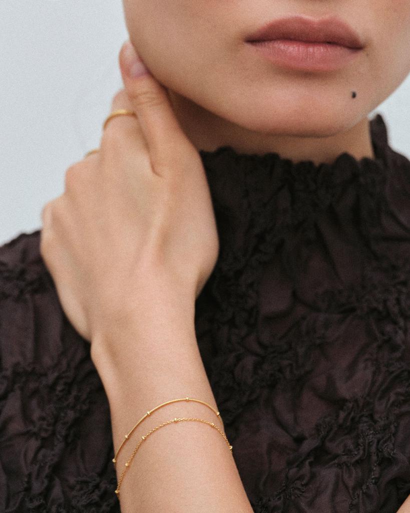 Anotherlayer Soft Mini Ball Bracelet (Silver925)(2Color)