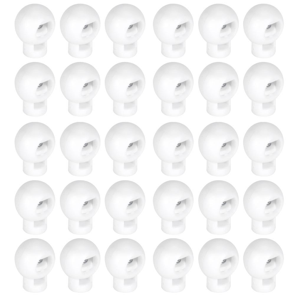 300pcs Single Hole Cord Locks Ball Shape Toggle Stopper Lanyard Spring Clip Luggage Accessories