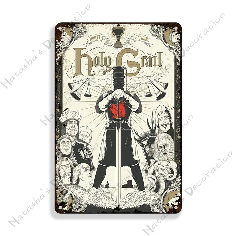 1975 British Comedy Film Monty Python and the Holy Grail Metal Tin Sign Retro Metal Signs Wall Plate Home Bar Club Metal Plaque