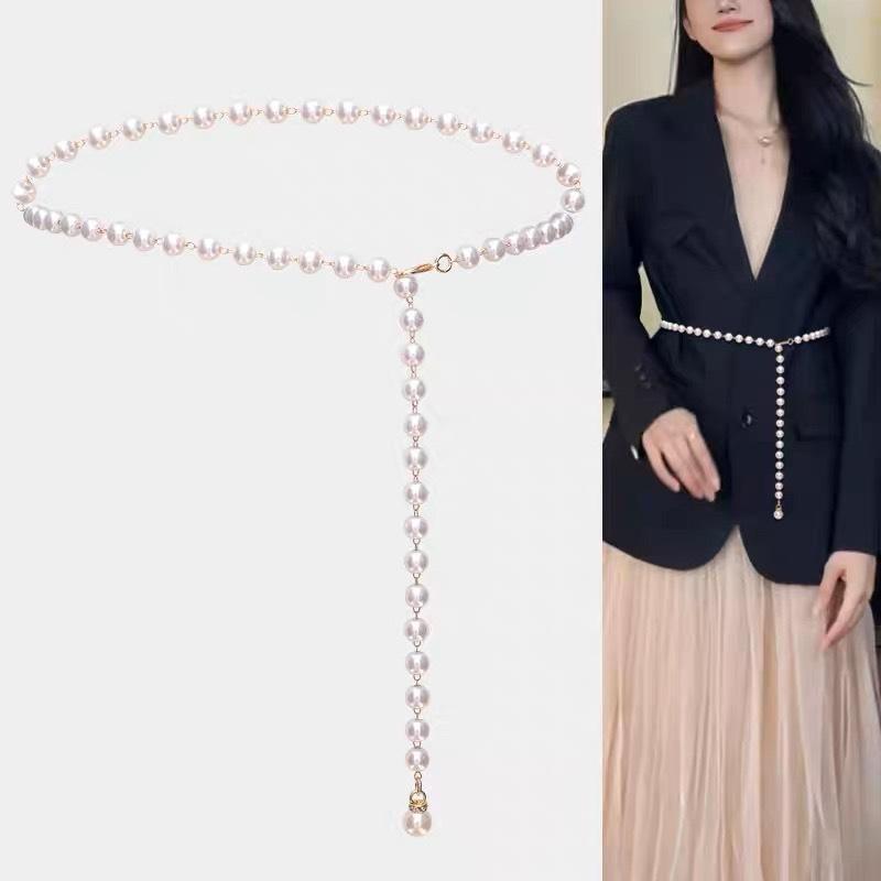 Ins Premium Sense Pearl Chain Waist Chain Women, Xiaoxiangfeng Suit Dress Decorative Belt