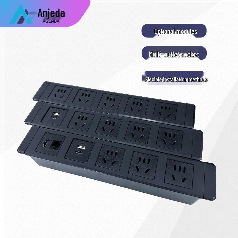 Multifunctional Embedded Desk & Bedside Power Strip with USB