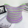 Autumn-Winter Striped Woolen Hat with Cute Cat Ears - Fashionable, Versatile Devil Design.