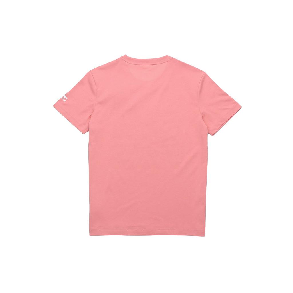 Li Ning X Disney T Shirts Men's Apricot Pink Crew Neck Moderate Straight Fit AHSQ527-3