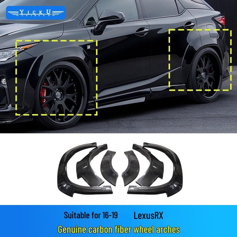 Lexus RX 2016-2019 AIM Style Carbon Fiber Body Kit: Front & Rear Lip Spoiler, Wide Body Fender Flares.