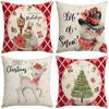 New Cartoon Deer Christmas Bedside Sofa Pillow Holiday Gift Decoration Linen Print Waist Pillow Case