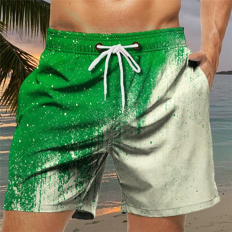 Men's Color Gradient Graphic Prints Swim Trunks Swim Shorts Board Shorts Mid Waist Hawaiian Boho Casual