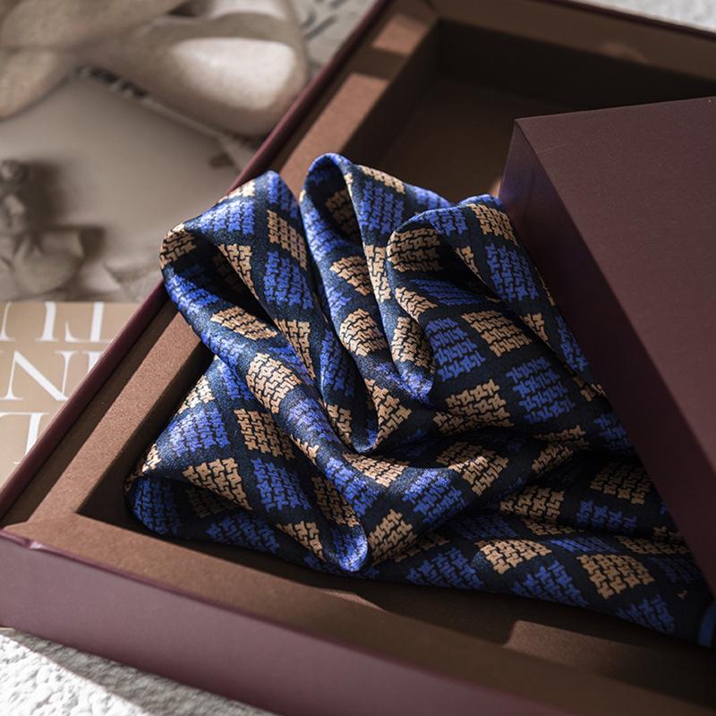 Mulberry silk silk scarf British style pattern men's business scarf Fashion commuter versatile scarf