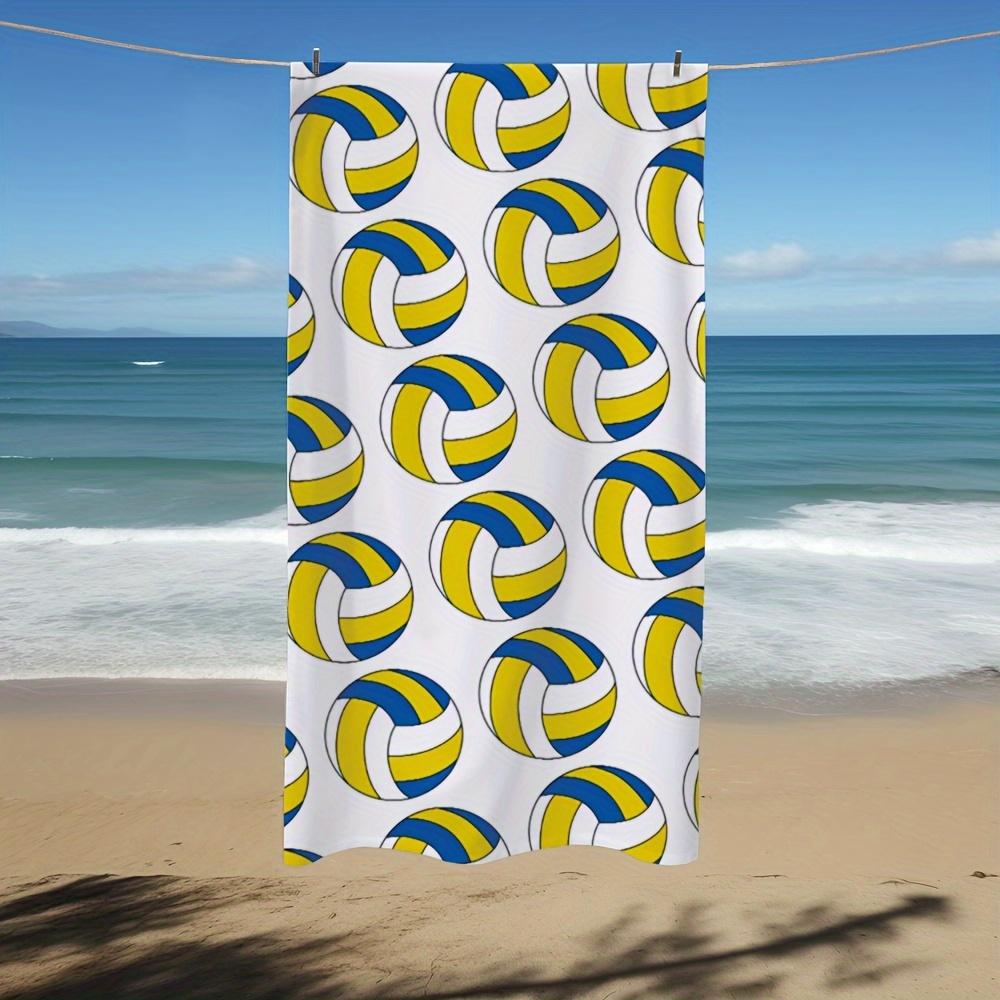 

Volleyball Themed Quick Dry Beach Towel, Lightweight Absorbent for Outdoor Adventures W30*H60(CM)