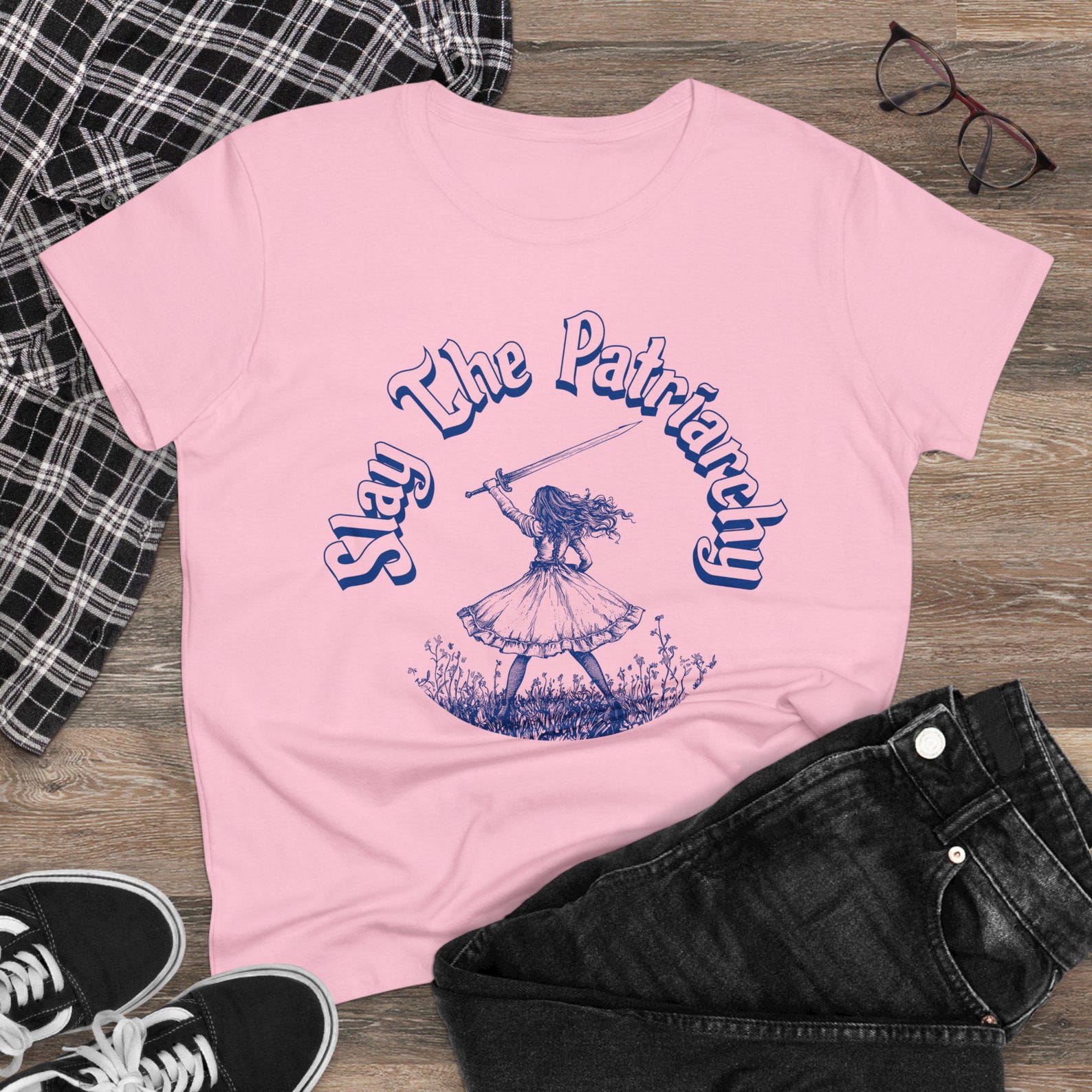 Slay The Patriarchy, Feminist Shirt, Empowering Women s Cotton Tee - , Equality, Anti-Trump, Resist t-shirt, Gift for Her S