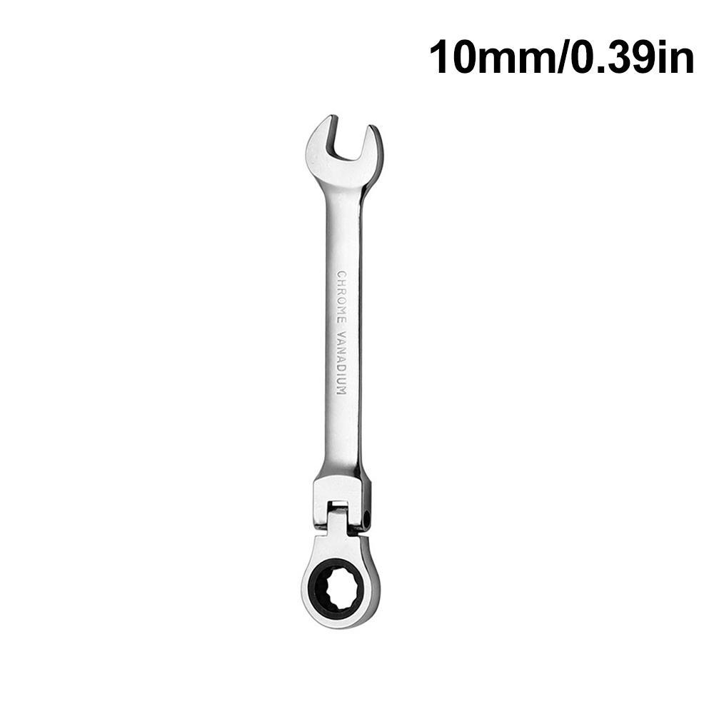 Flexible Pivoting Head Ratchet Wrench Spanner Garage Metric hand Tool 6mm-14mm For auto and Home Repair 1pcs
