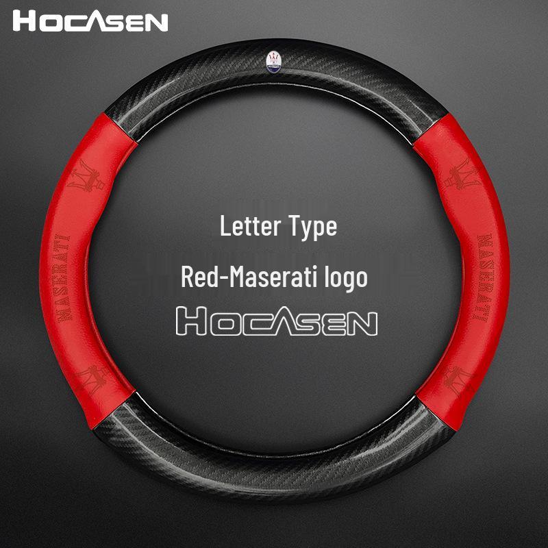 Luxury Genuine Leather Steering Wheel Cover for Ghibli, Levante, and President Models