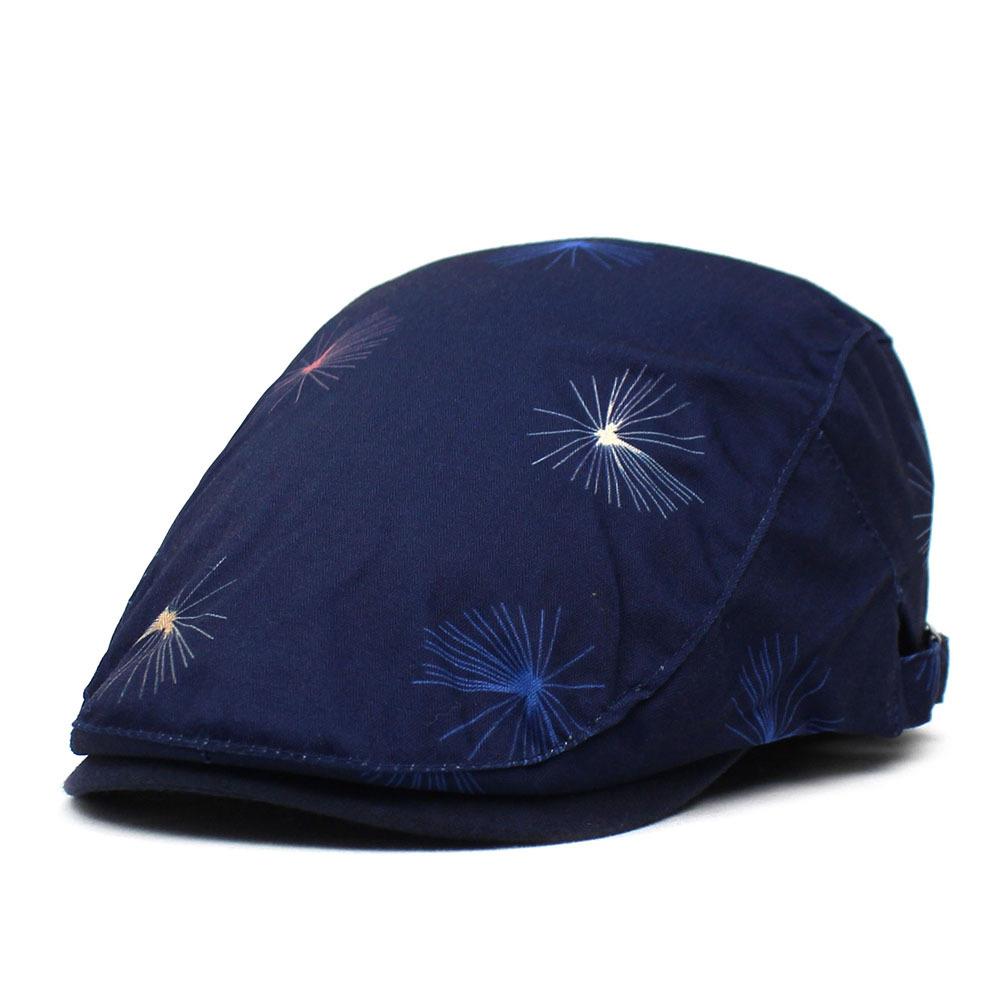 Dandelion print beret women s cap casual men s forward hat cotton hat Adjustable