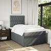 Box Spring Bed with Mattress Dark Gray 120x200 Cm Fabric