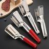 Pince de Grill Acier Inoxydable Pinces à Steak Spatule à Retourner les Aliments Barbecue de Cuisine Pince Clip Burgers BBQ Pizzas Tartes Pince de Cuisine