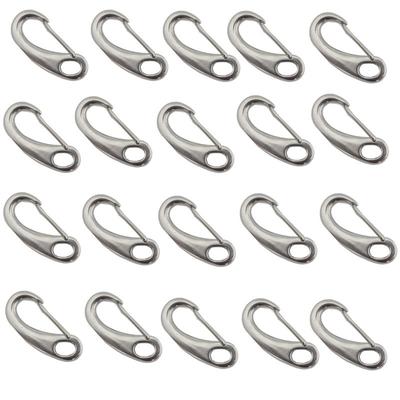 20Pcs/lot 50mm Boat Marine Stainless Steel Egg Shape Spring Snap Hook Clips Quick Link Carabiner Buckle Yacht Accessories