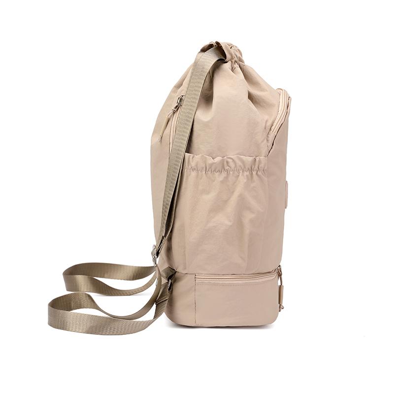 Drawstring Backpack with Dual Zipper Compartment Lightweight Casual Bag Unisex Gym Travel School Backpack