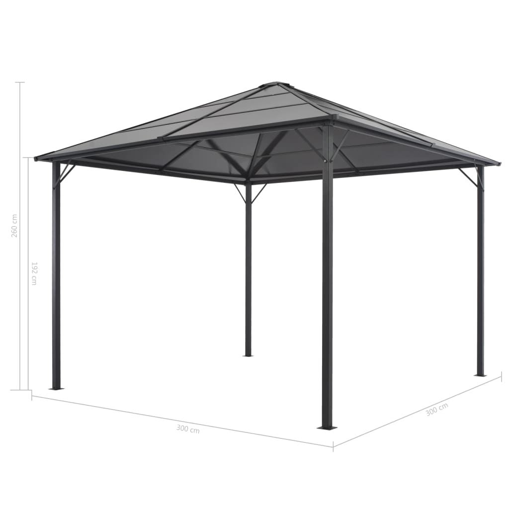 Garden Pavilion with Curtains Aluminum 3*3 M Black