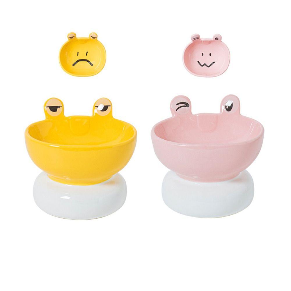 Cute Pet High Foot Bowl Creative Pet Drinking Feeder Dog Food Feeding Basin  Neck Protection