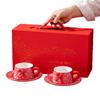 Festive Red Rose Cups and Plates Wedding Gifts for The Newlyweds High End and Elegant Souvenir Sets for Best Friends