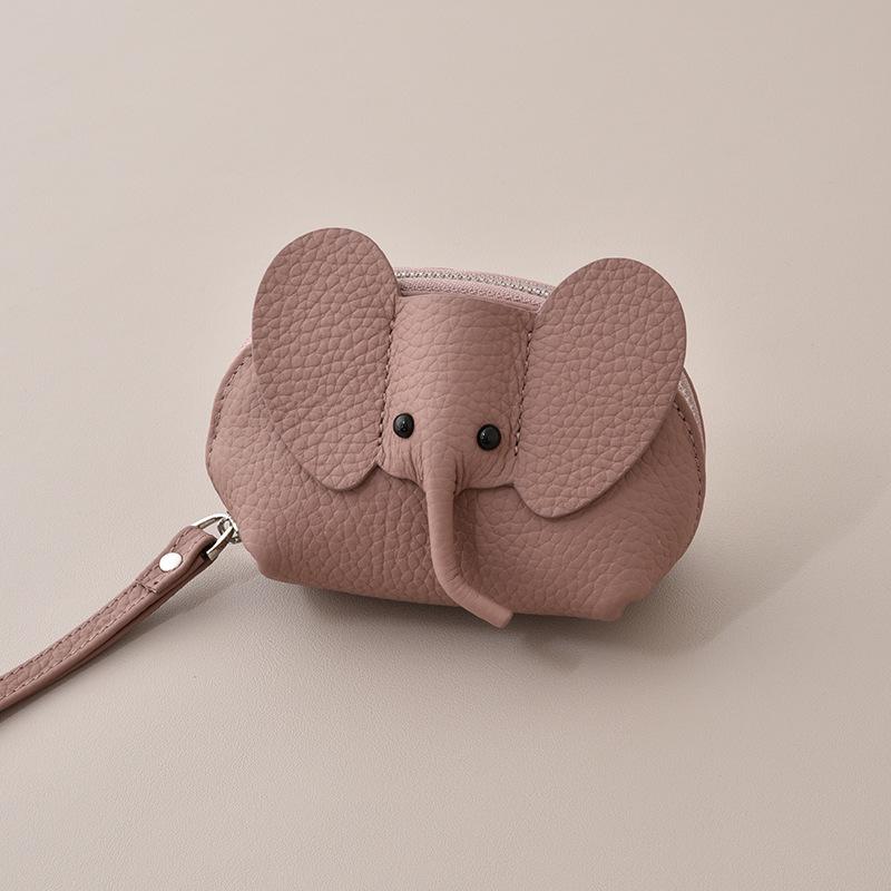 New Women's Elephant Coin Purse Keychain - Fashionable Card Holder & Lipstick Storage