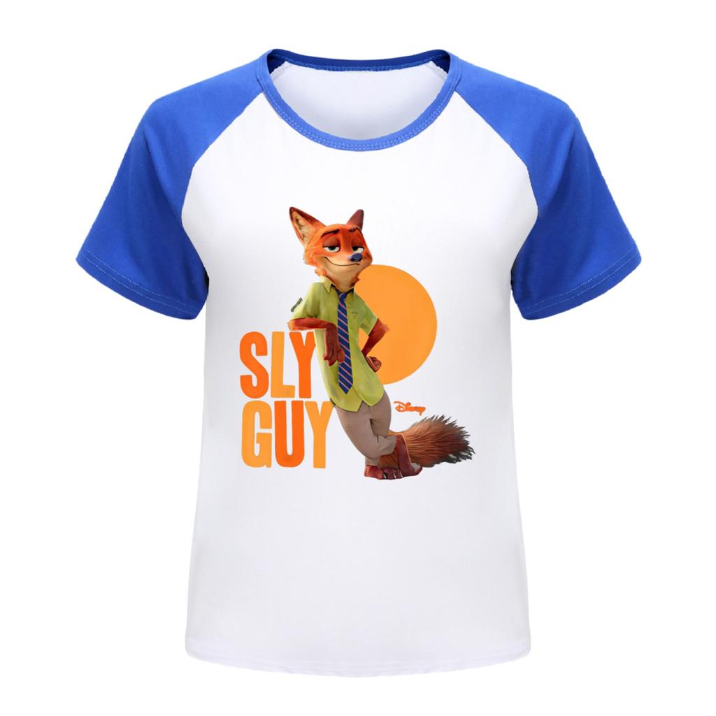 Modische Rundhals-Kurzarm-Arbeitskleidung bedruckte Oberteile für Kinder-Sommeroberteile