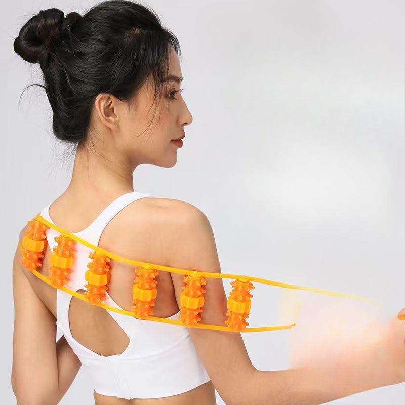 1PC Pull Back Strip Massager Shoulder Cervical Spine Back Dredging Meridian Balls Back Manual Roller Massage Artifact