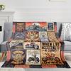 Coperta a collage di moto retrò - Morbida, confortevole, decorazione elegante, comfort per la casa, un regalo ideale per gli appassionati di moto