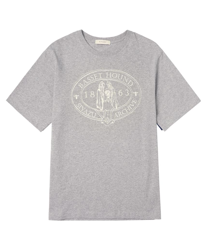 Siyajyu Sitp5064 Basset Hound T-Shirt_ Melange Gray