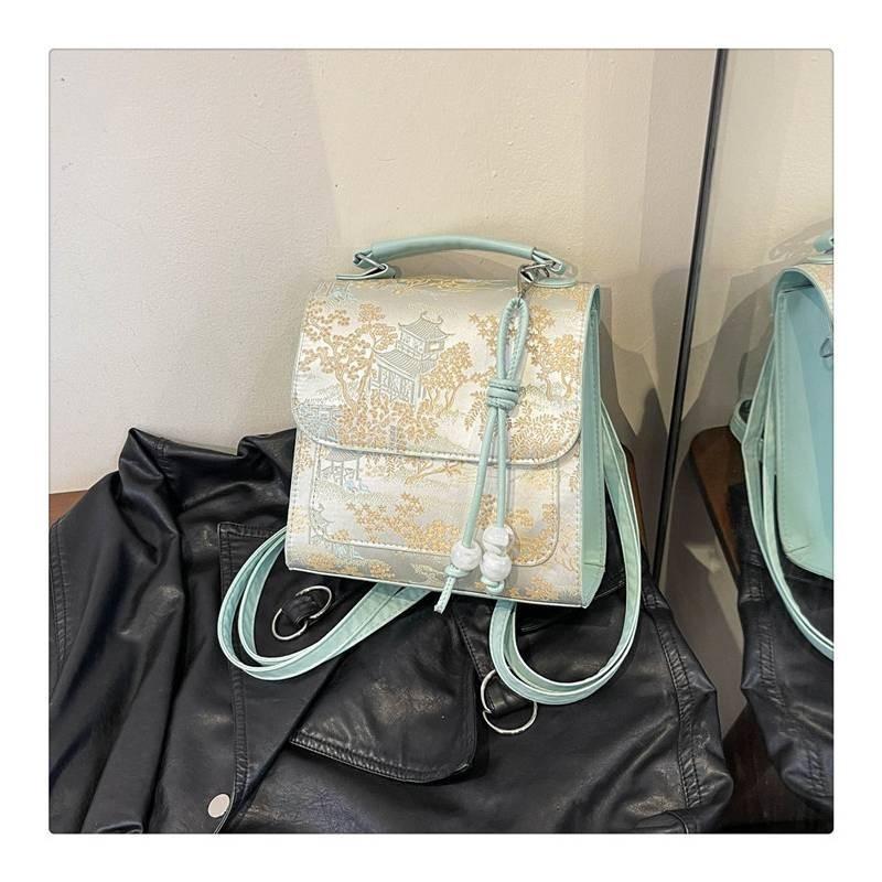 Elegant Chinese Style Embroidered Backpack 2024 Summer Luxury Versatile Shoulder Handbag