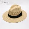 Panama Hut Sommer Sonnenhüte Für Damen Herren Strandstrohhut Mode UV-Sonnenschutz Reisekappe Chapeu Feminino