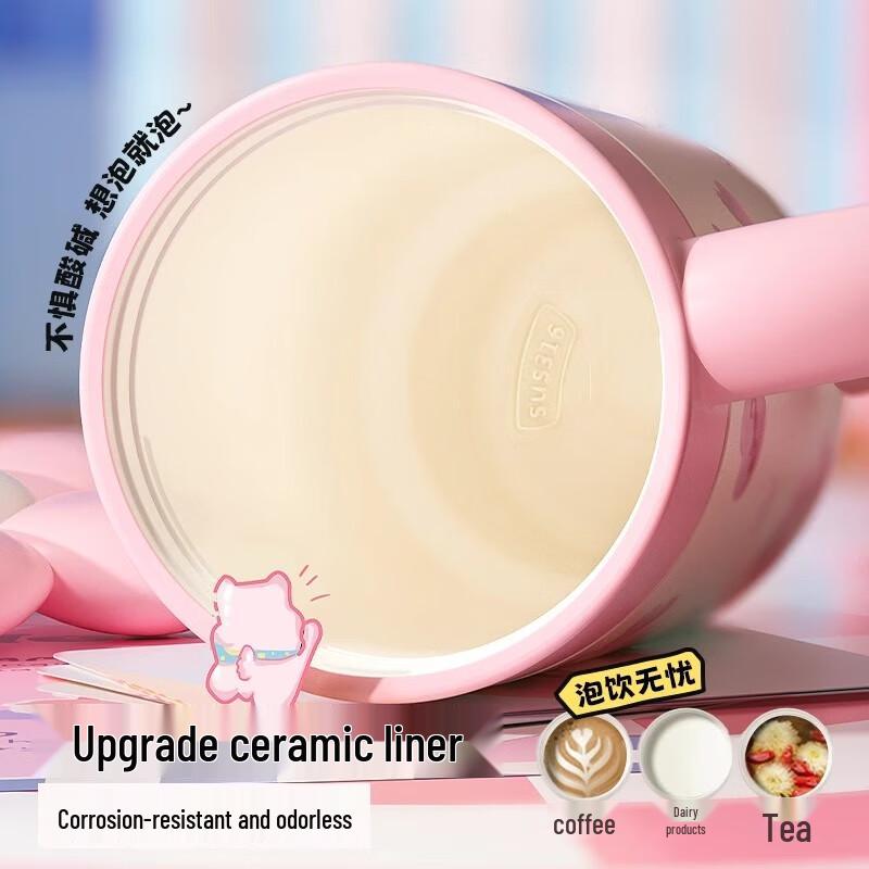 Bicchiere termico Vanow Qiaoqiao con rivestimento in ceramica e cannuccia