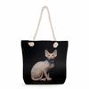 Cat Print Thick Rope Single-shoulder Beach Bag 7266 KTB