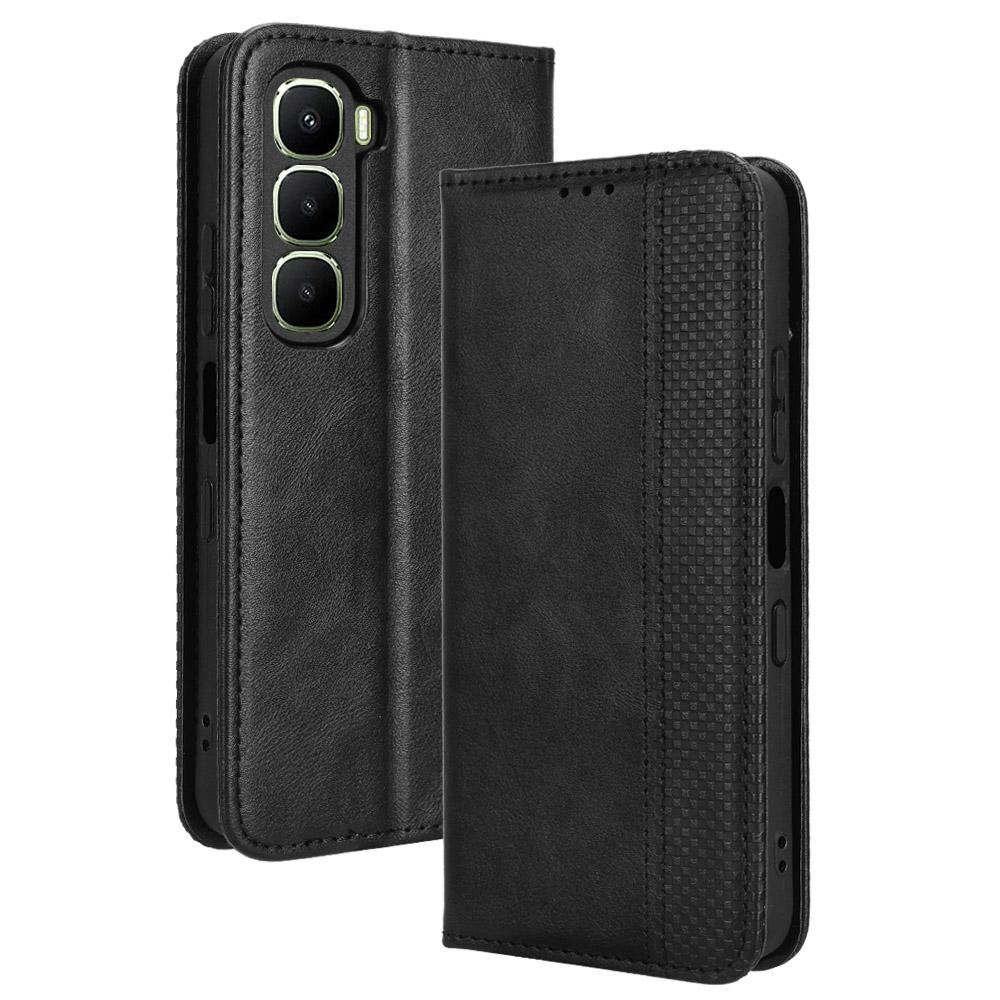 For Infinix Hot 60 5G/60i 4G Leather Case Wallet Stand Retro Texture Phone Cover