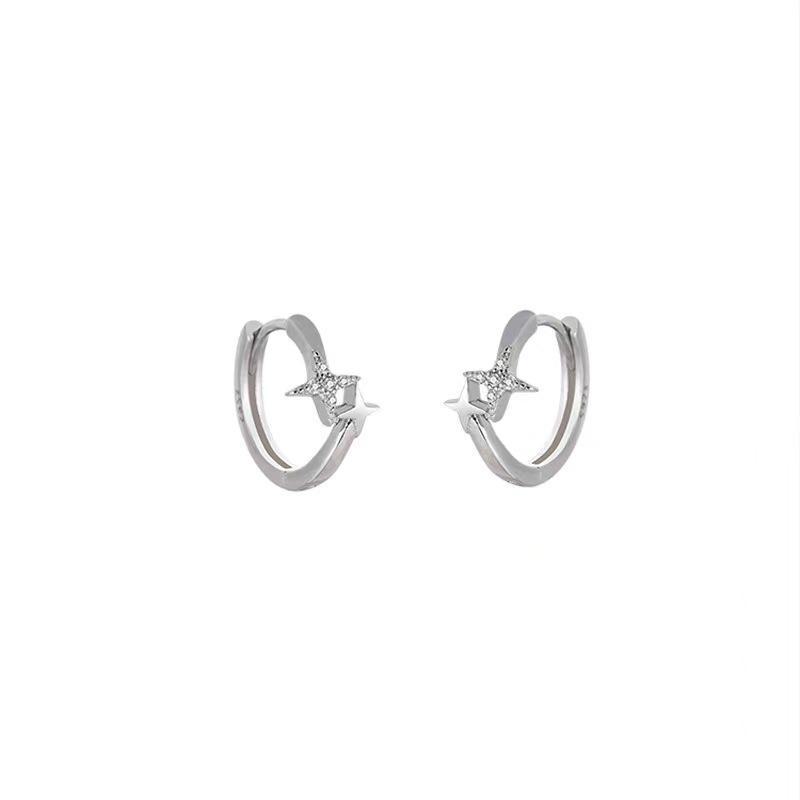 Women's Luxury Micro-Diamond Star Stud Earrings - 2025 Spring/Summer Niche Design