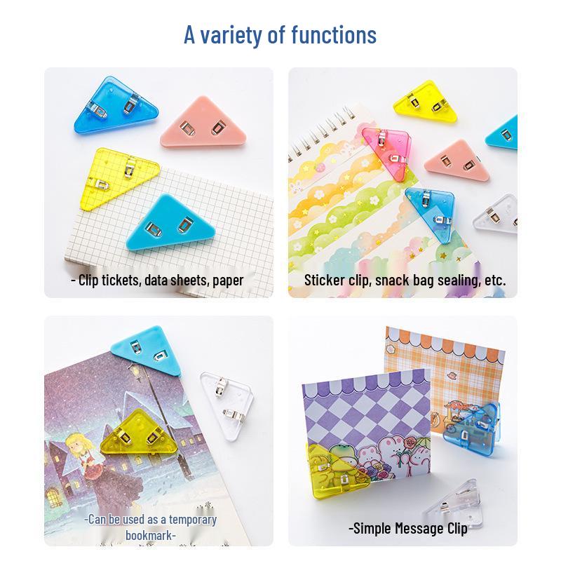 Multi-color Triangle Corner Clips - Versatile Book and Document Holders for Students