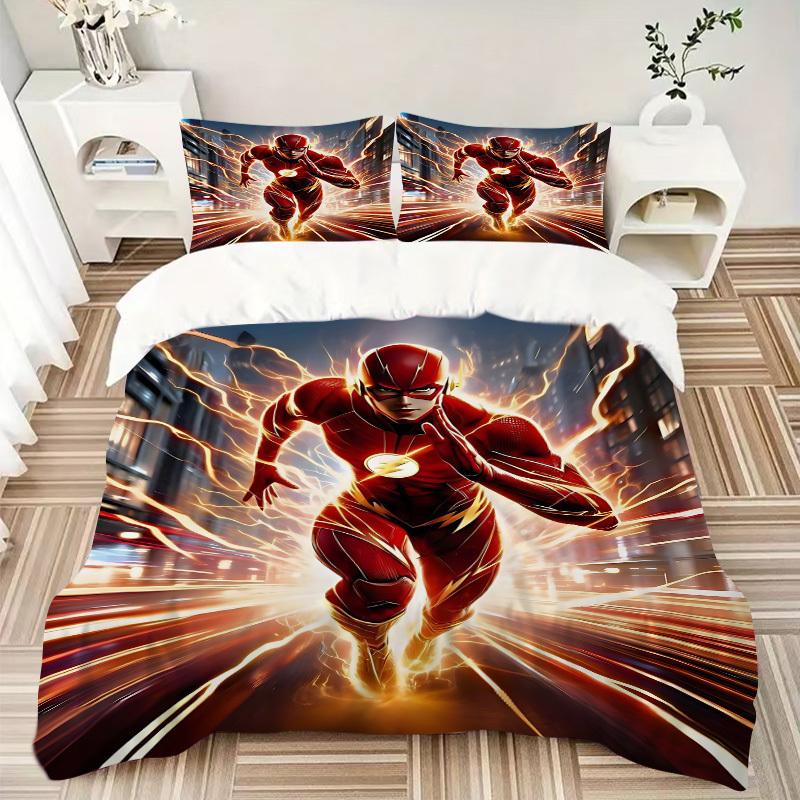 3pcs Flash Speed Bedding Set, Soft Polyester Duvet Cover and Pillowcases Machine Washable Seasons All Suitable & Guest Room Decor270