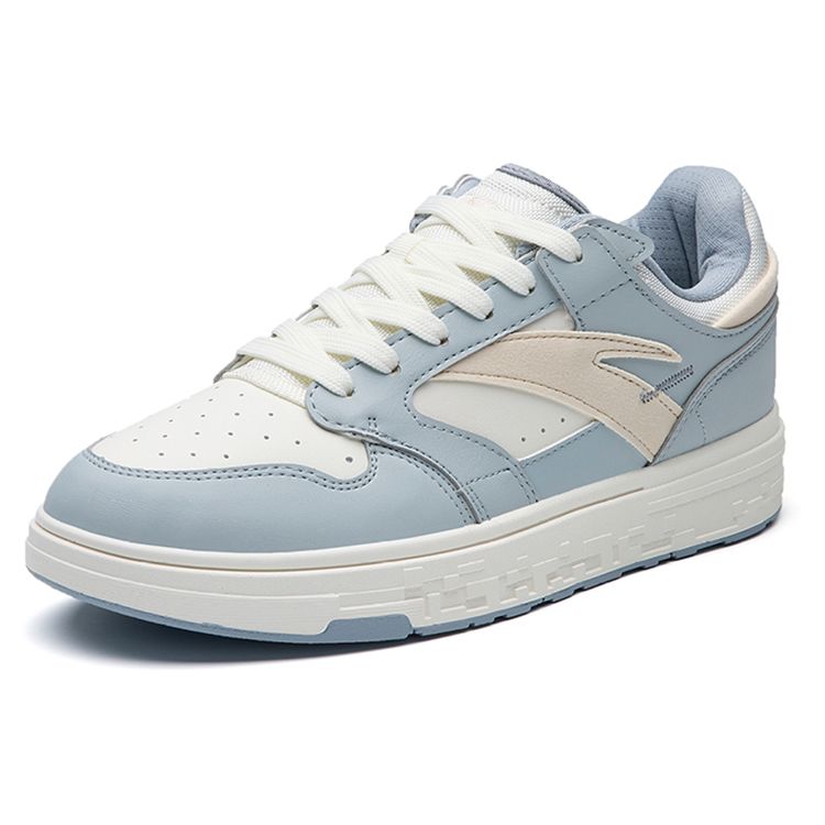 Anta Street Style Fabric Synthetic Leather Casual Slip Resistant Durable Lightweight Low Top Skate Shoes Men Sneakers Blue White 112238066-7