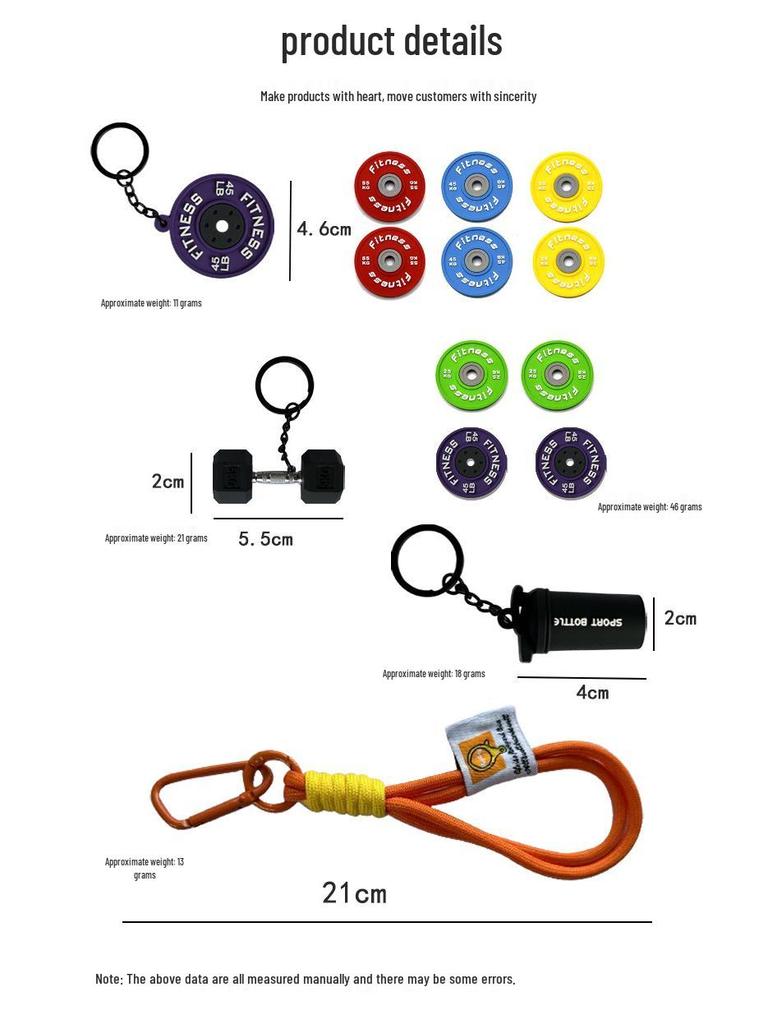 Detachable Dumbbell Keychain: Creative Silicone Fitness Pendant Ornament