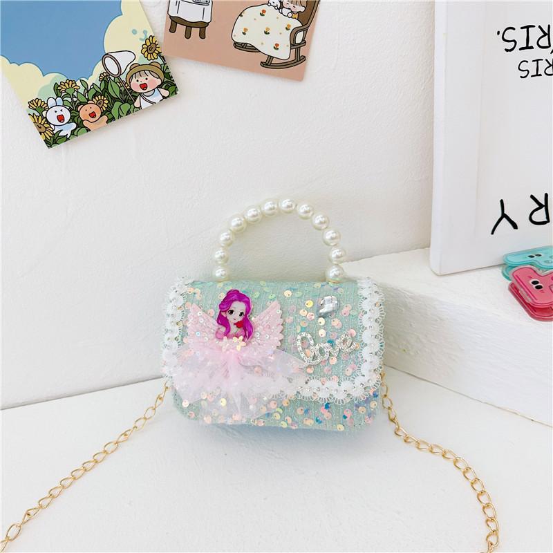 Charming Children's Mini Bag With Soft Polyester Material And Lovely Pearl Accents
