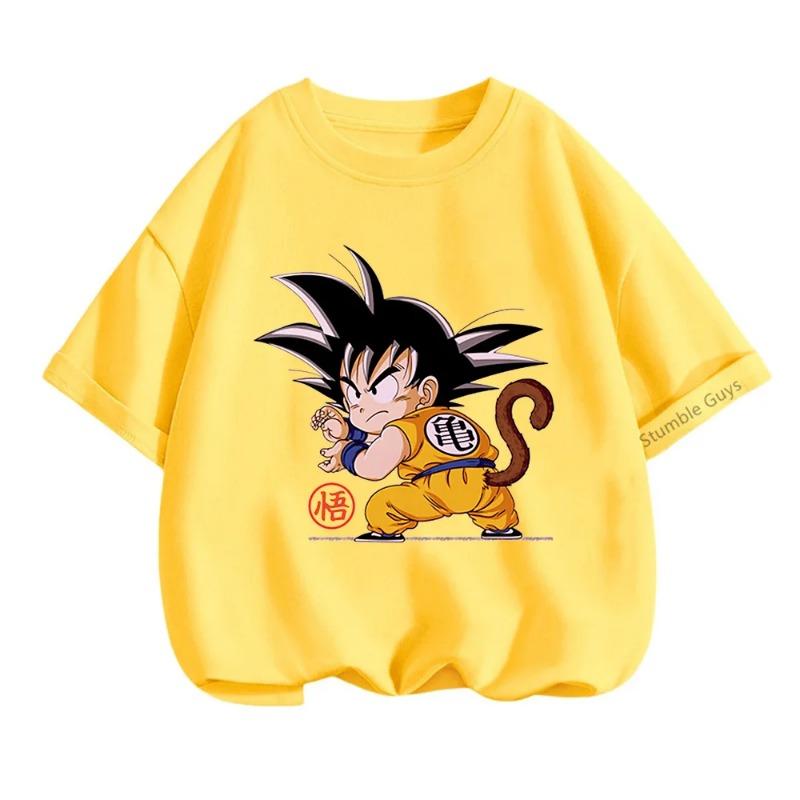Summer 3-14 Children T Shirt Dragon Ball Z Son Goku Anime Teen Clothes Fashion Casual T-shirt Boy Clothing Tshirt Kids Tops