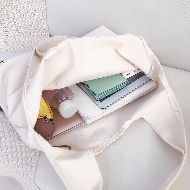 New Shoulder Canvas Bag, Hand-held Make-up Bag, Large-capacity Canvas Bag, Women's Bag, Large-capacity Letter Shopping Bag.