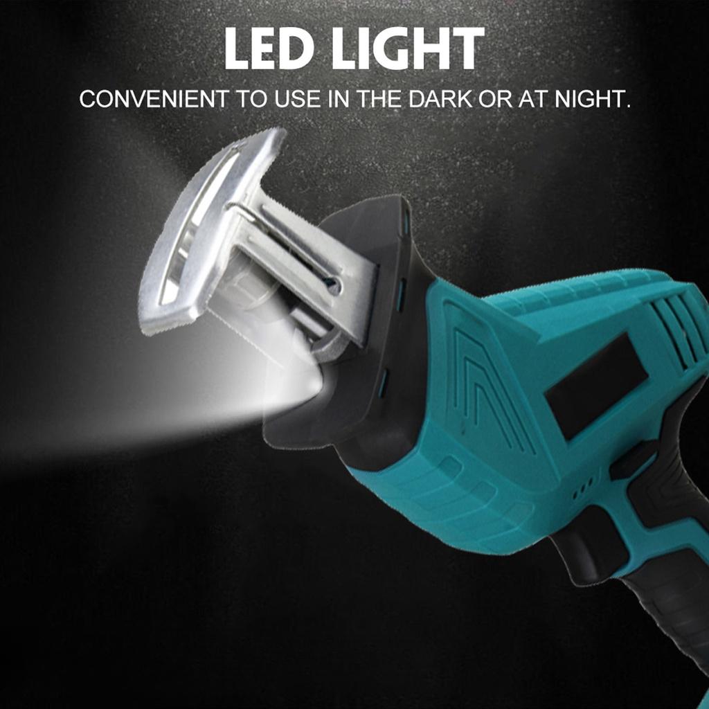 88VF 4 Blades Metal Cutting Woodworking with 2 Battery Blue + Black Cordless Reciprocating Saw Chainsaw Rechargeable Electric Jig Saw