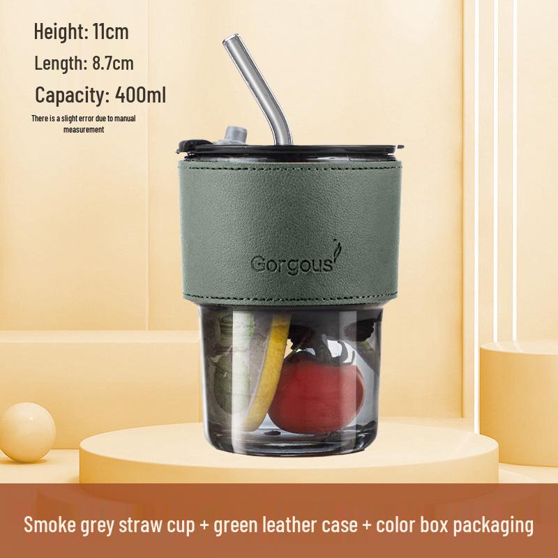 Bamboo Glass Cup: Versatile & High-Value Double-Walled Cup with Straw for Water, Coffee, & More - Premium Souvenir