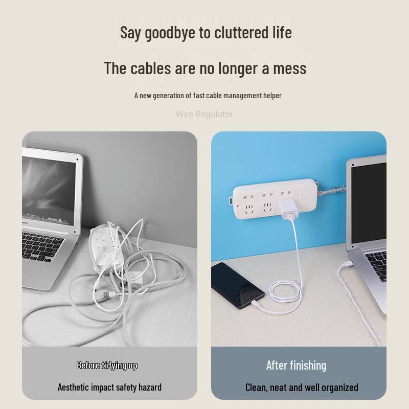 Cable Organizer and Wire Holder: Adhesive Clips for Easy Wall Mounting and Cable Management