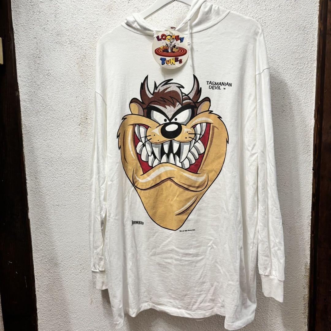

[USED] Rare deadstock 90s vintage long-sleeved T-shirt hoodie TAZ anime